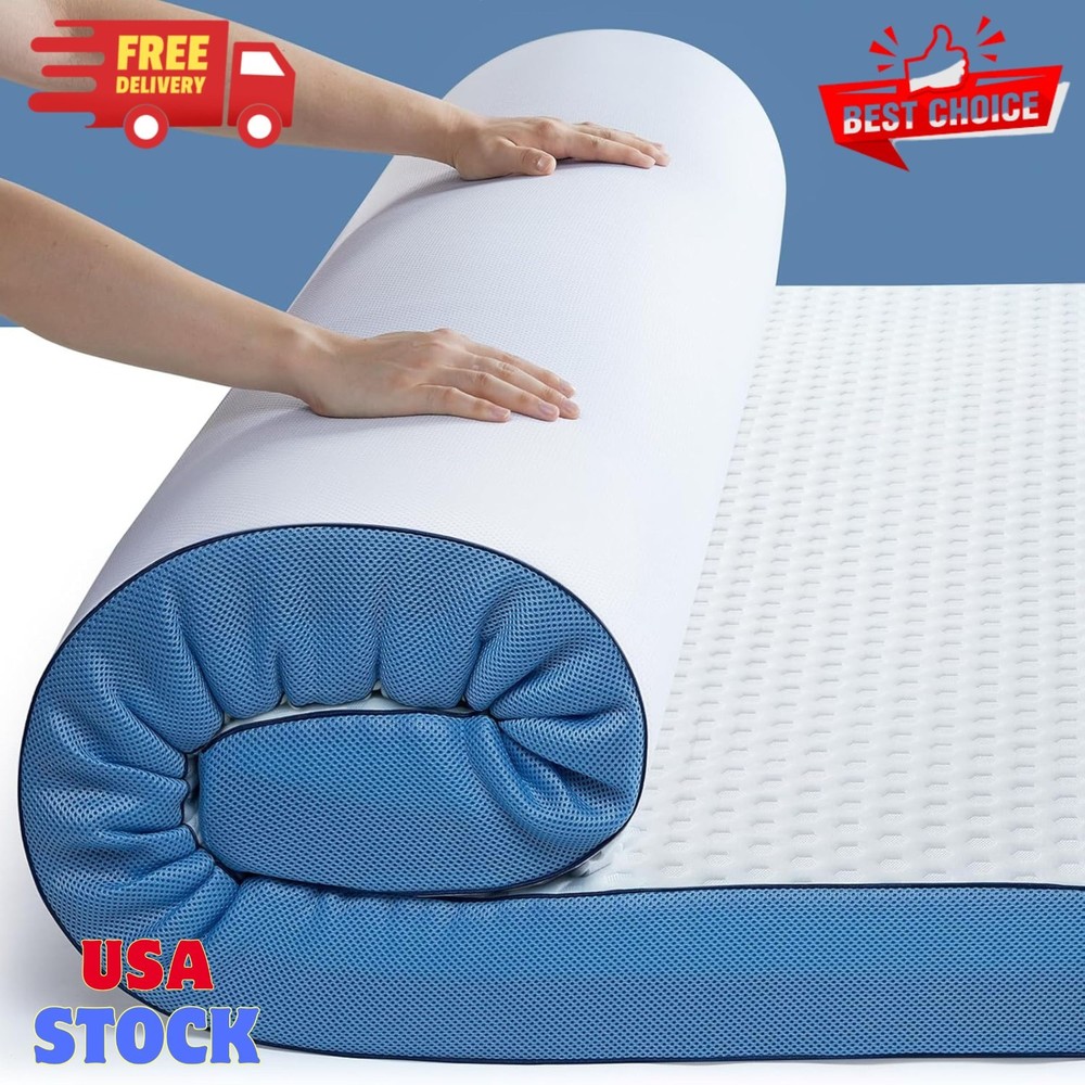 3 Inch Firm Cooling Gel & Bamboo Charcoal Twin Mattress Topper