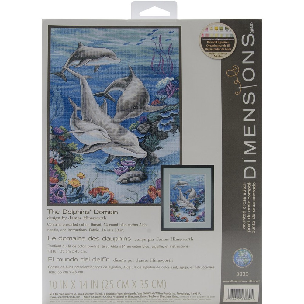 Needlecrafts Counted Cross Stitch, The Dolphins Domain , Blue