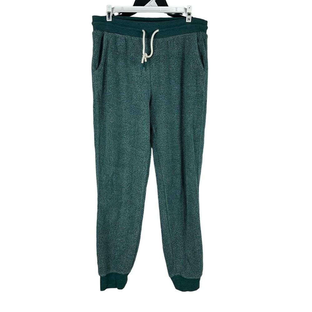Members Mark Womens Reverse Fleece Jogger Pants Large Green Comfort Fit-image