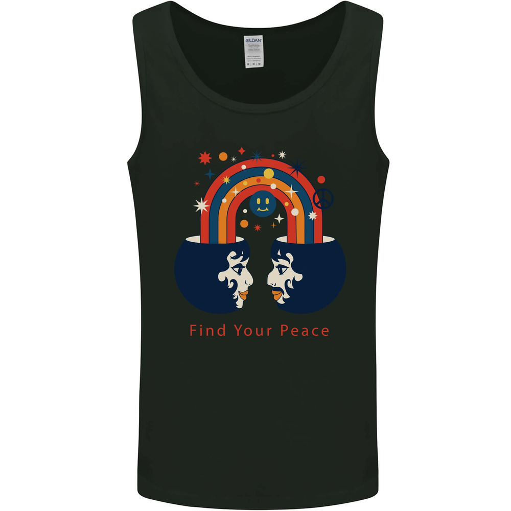 LGBT Find Your Peace Gay Pride Day Mens Vest Tank Top-image