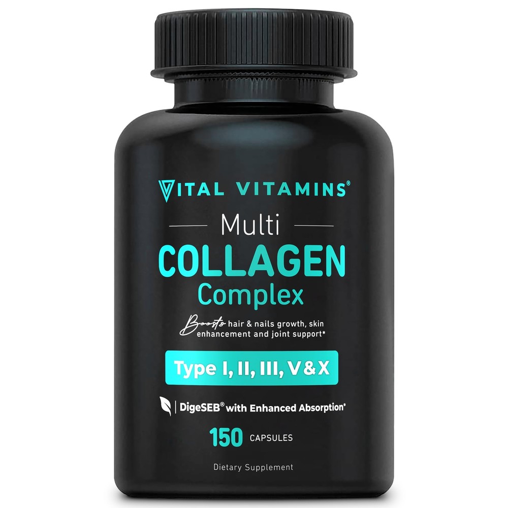 Collagen for Women & Men - Type I, II, III, V, X Multi Collagen Pills - Grass...