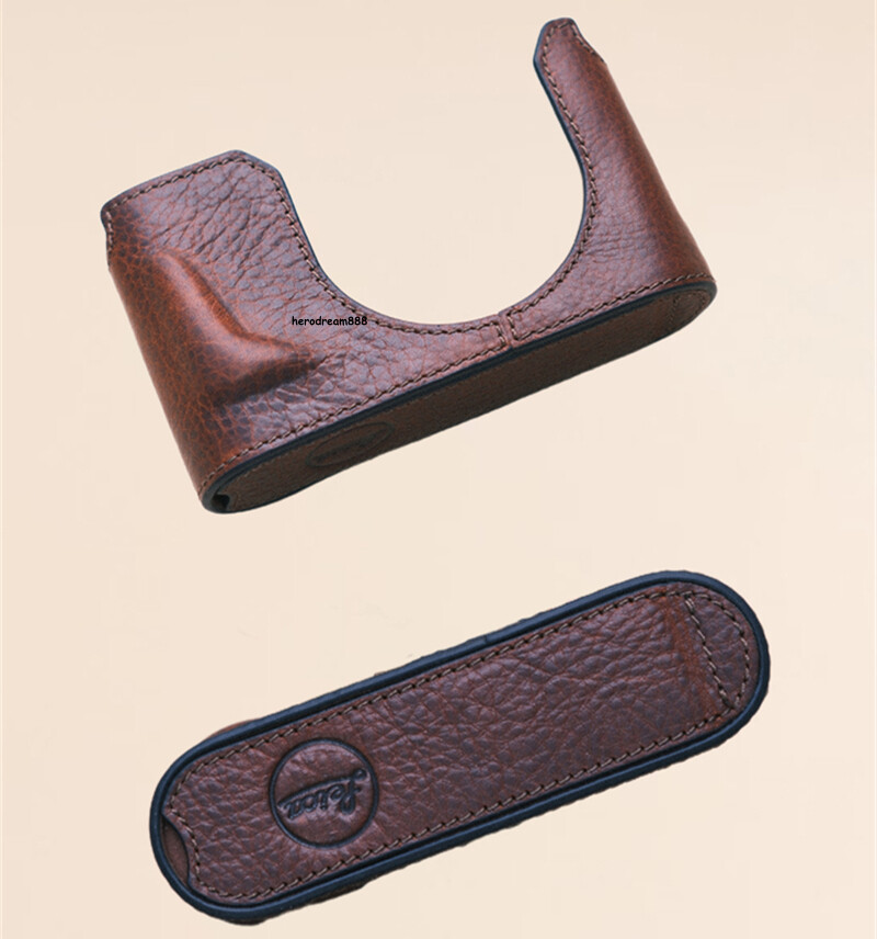 Genuine Leather Half Case Camera Retro For Leica Q3 Handmade Insert Black Coffee