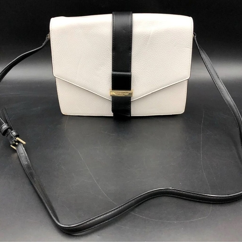 Kate Spade EUC Josephine Crossbody in Parchment Cream Black White  