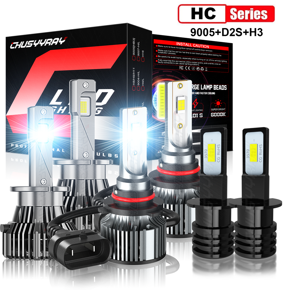 For Mercedes-Benz SLR McLaren 2005-2009 LED Headlight HID Hi/Lo+Fog light Bulb