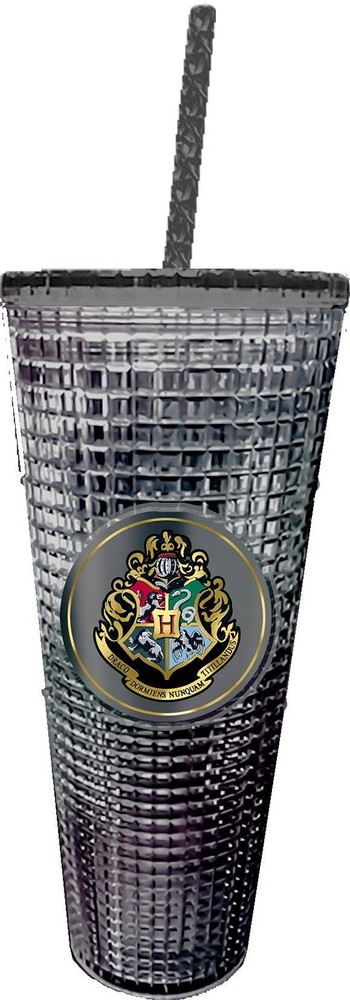 Harry Potter Diamond Textured Tumbler with Straw - Double Wall Insulated Cup