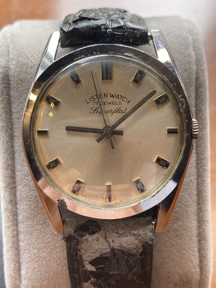 Super-Flat Vintage Watch, 1970s, Listen Watch Co. Spares/Repair