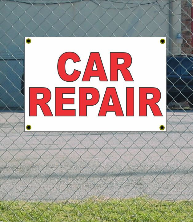 New 2x3 Car Repair Banner Sign in Red & White – Discount Size & Price