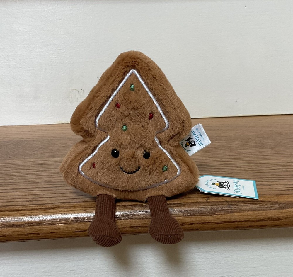 Jellycat Amuseables Christmas Tree Cookie Soft Plush NWT AUTHENTIC
