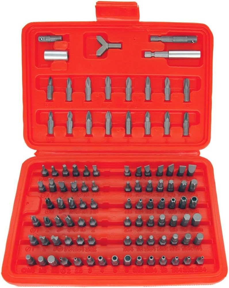 NEIKO 10048A 100-Piece Security Bit Set with Cr-V Steel and 1/4-Inch Adapter