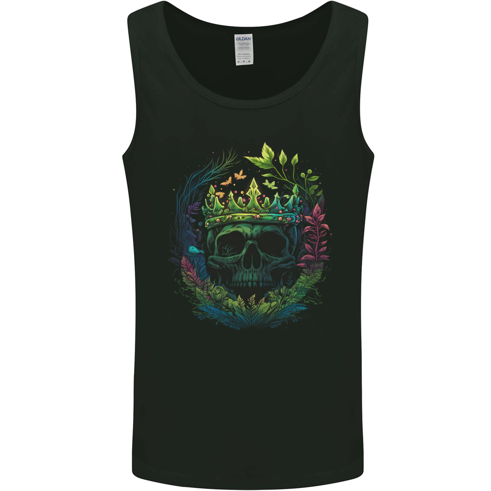 Fantasy Skull King in a Wreath Mens Vest Tank Top
