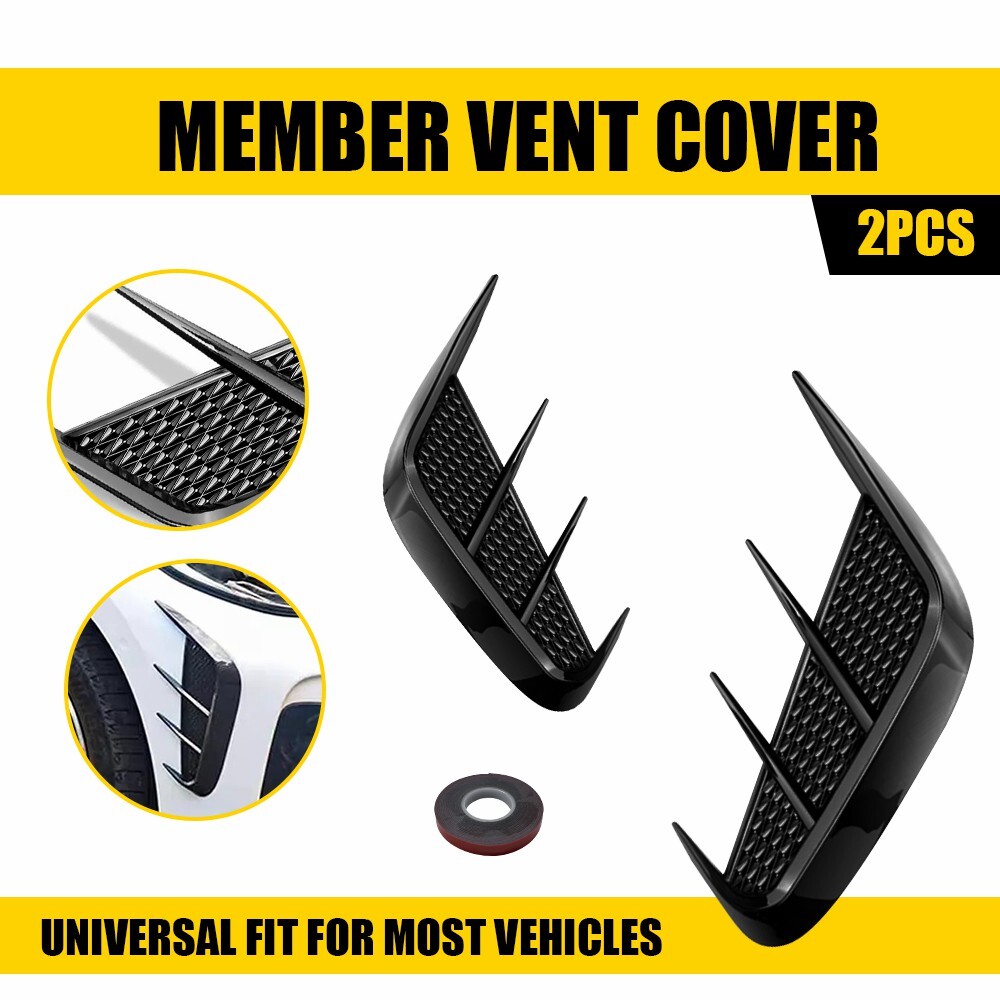 Black Soft Rear Bumper Sport Side Wing Member Vent Cover Trim Car Accessories