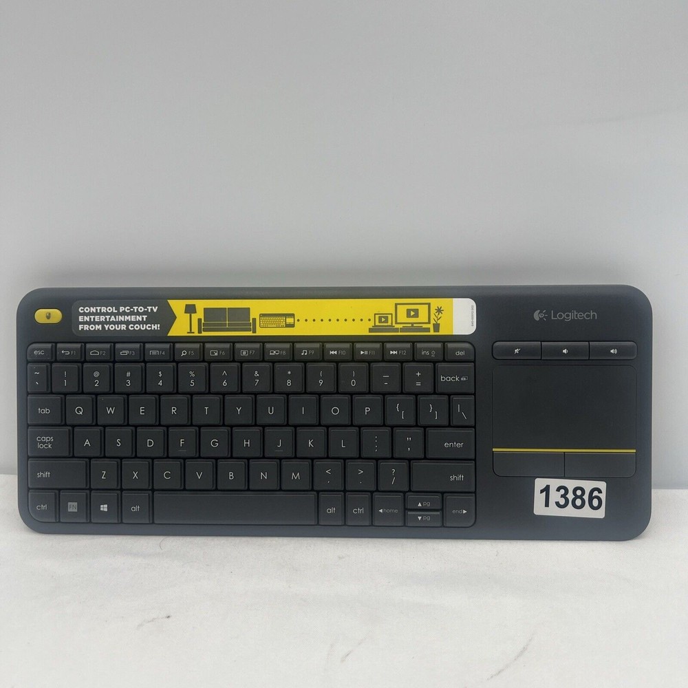 Logitech K400 Plus Wireless Keyboard Black No Dongle Needed RF Connection  