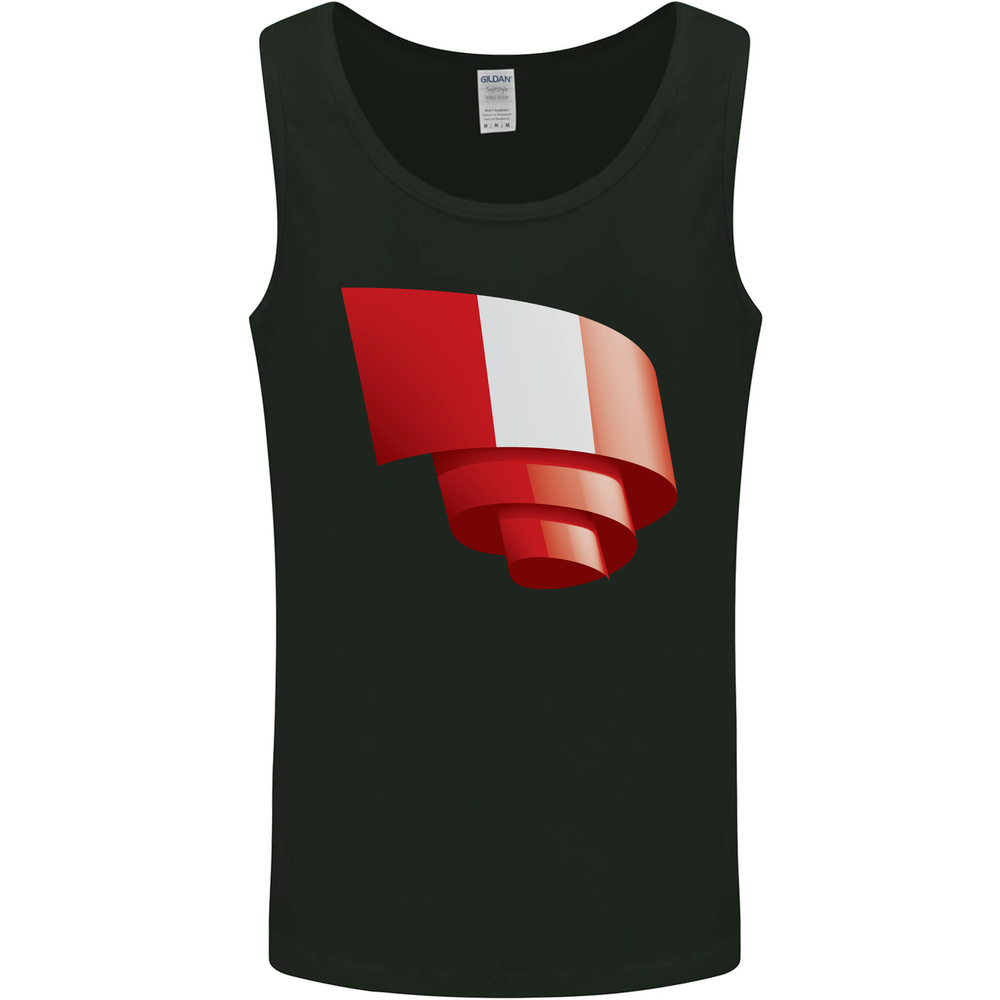 Curled Peru Flag Peruvian Day Football Mens Vest Tank Top