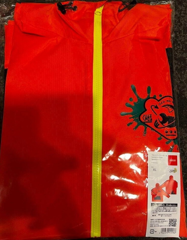 Nintendo Store Splatoon 3 Salmon Run Jacket Front Zip Hoodie Asian XL size