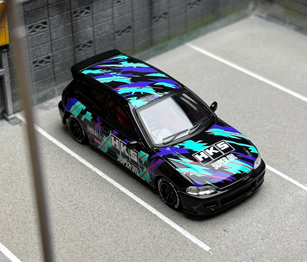 SW 1:64 JDM EG6 Civic SIR HKS Hatchback Sports Model Diecast Metal Car