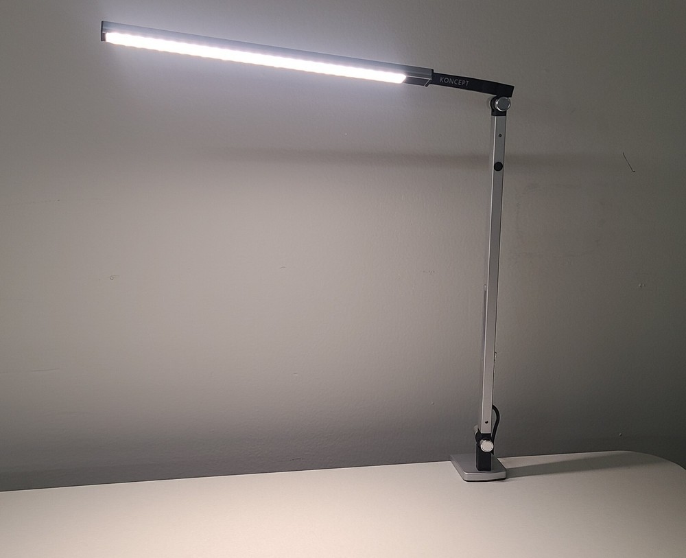 Koncept Z-Bar Silver LED Mini Desk Lamp with One-Piece Clamp – $320