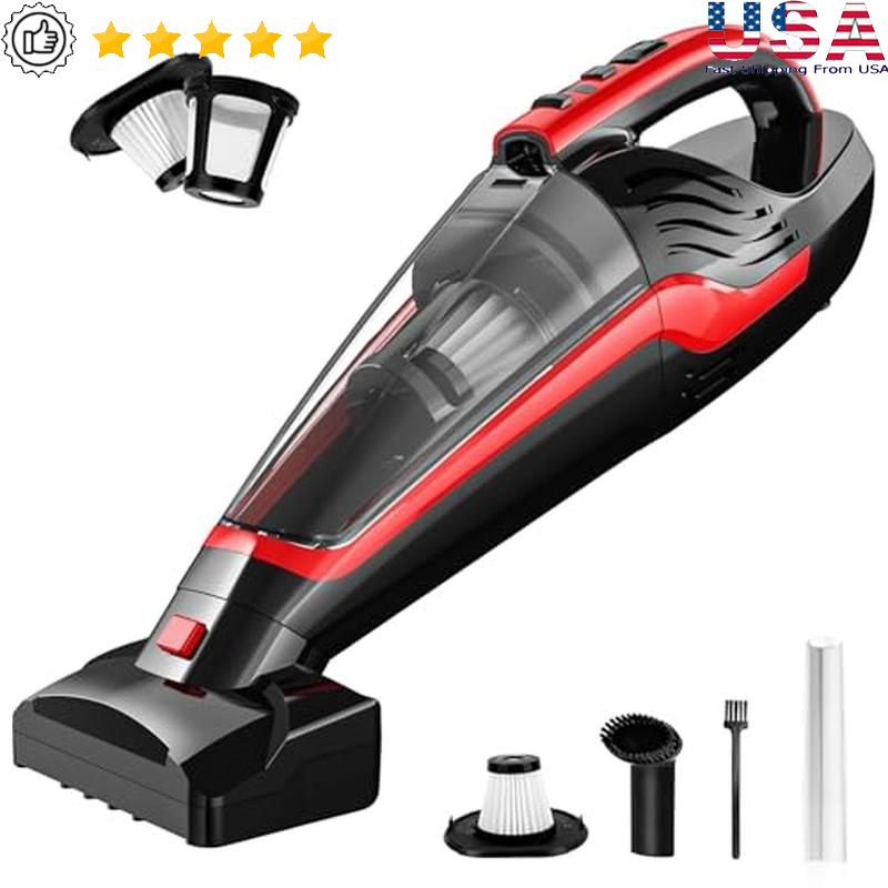 Cordless Handheld Vacuum Pet Hair W/ HEPA Filter Electric Brush & Attachments US