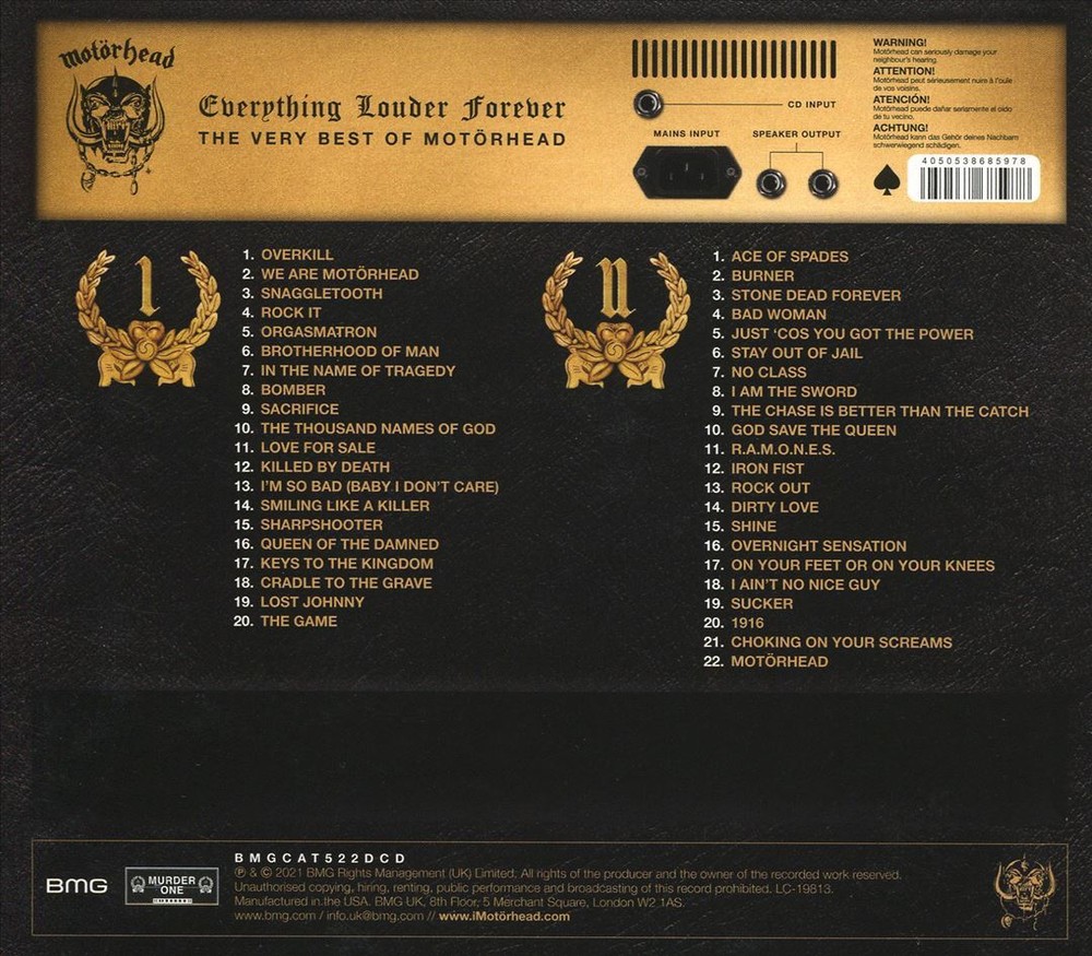 Motorhead Everything Louder Forever The Very Best Of Motörhead Album CD  