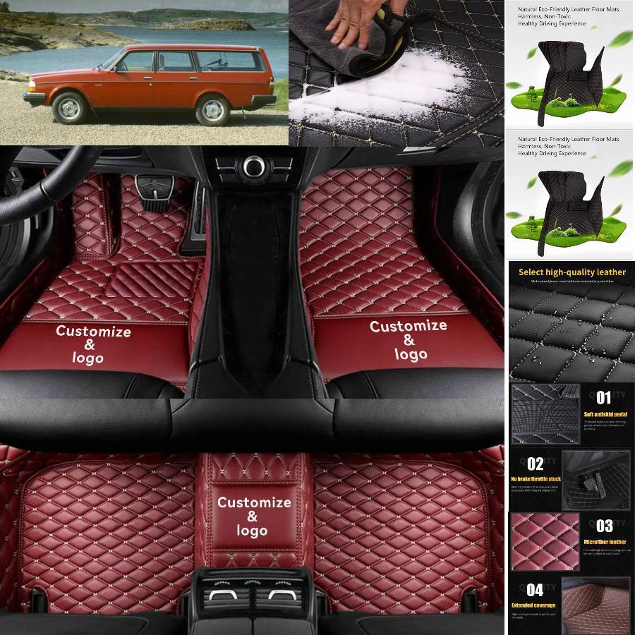 For Volvo 240 1990-1993 Car Floor Mats Custom Luxury Waterproof Liners Carpets