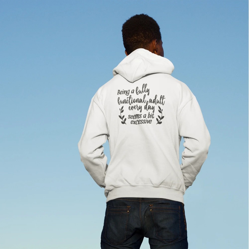 Back printed humorous text Hoodie for men