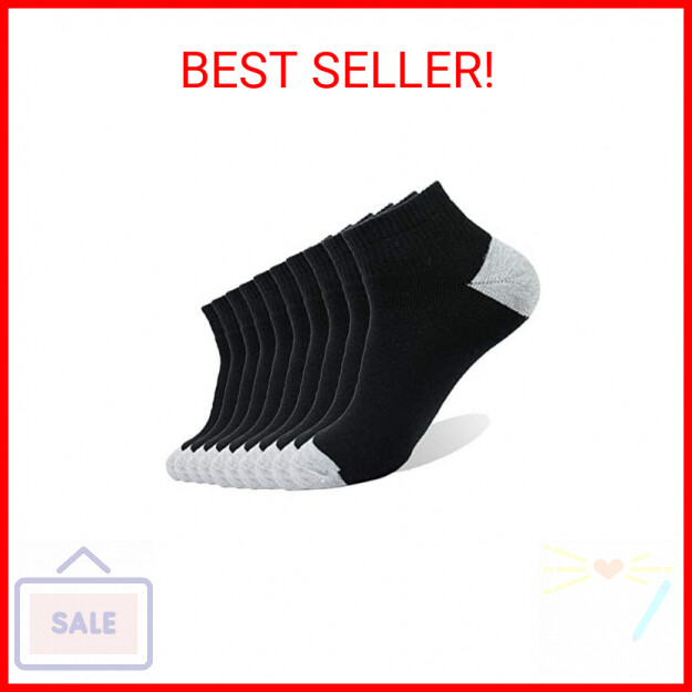 EnerWear 10-Pack Men's Moisture-Wicking Cotton Low-Cut Athletic Socks  