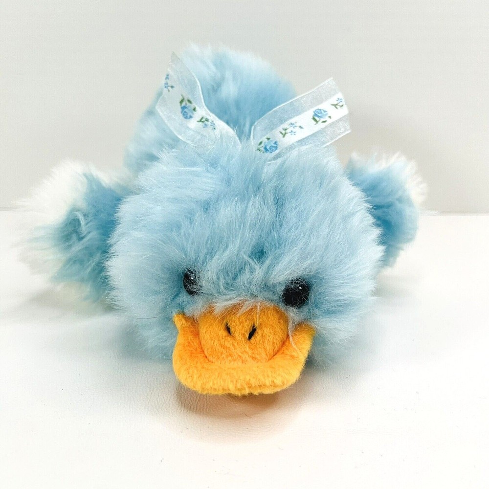 Walmart Blue White Orange Easter Duck Laying on Stomach 8