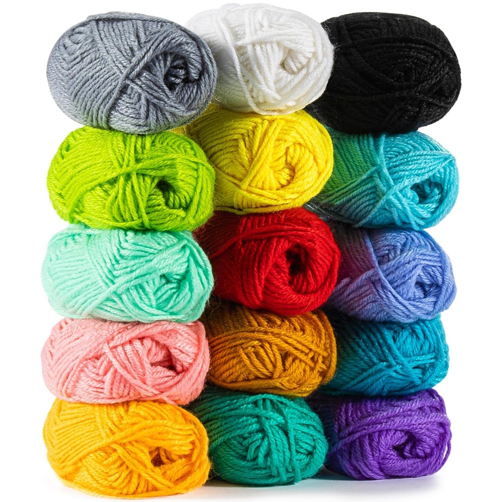 Acrylic Yarn Skeins Set for Crocheting Multicolored 20G Soft Knitting Yarn Skein