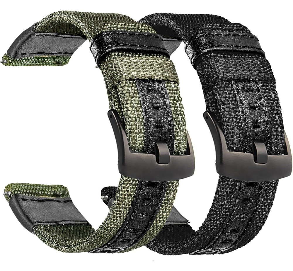 2 Pack 22mm Rugged Watch Bands for Garmin Instinct / Instinct 2 Solar, Milita...
