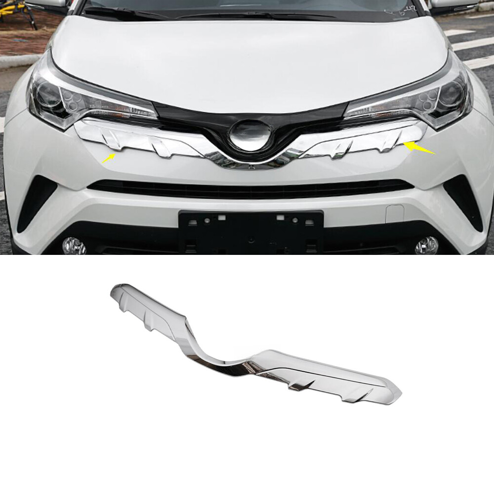Front Bumper Grille Mesh Grill Strip For Toyota CHR C-HR 2016-2019 Chrome Silver