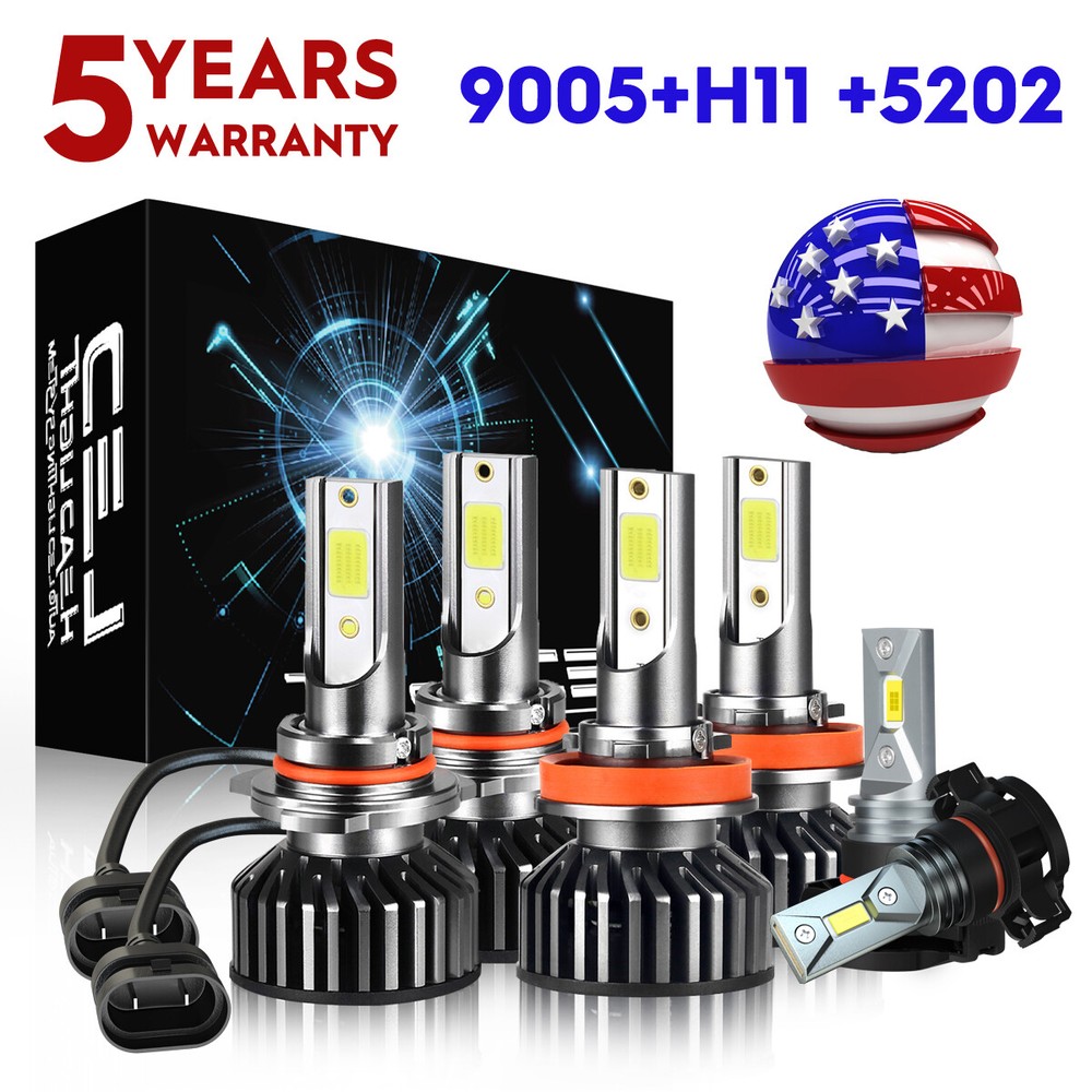 For Chevy Tahoe 2007-2014 LT Sport Utility 4-Door 5.3L LED Headlights Fog Bulbs