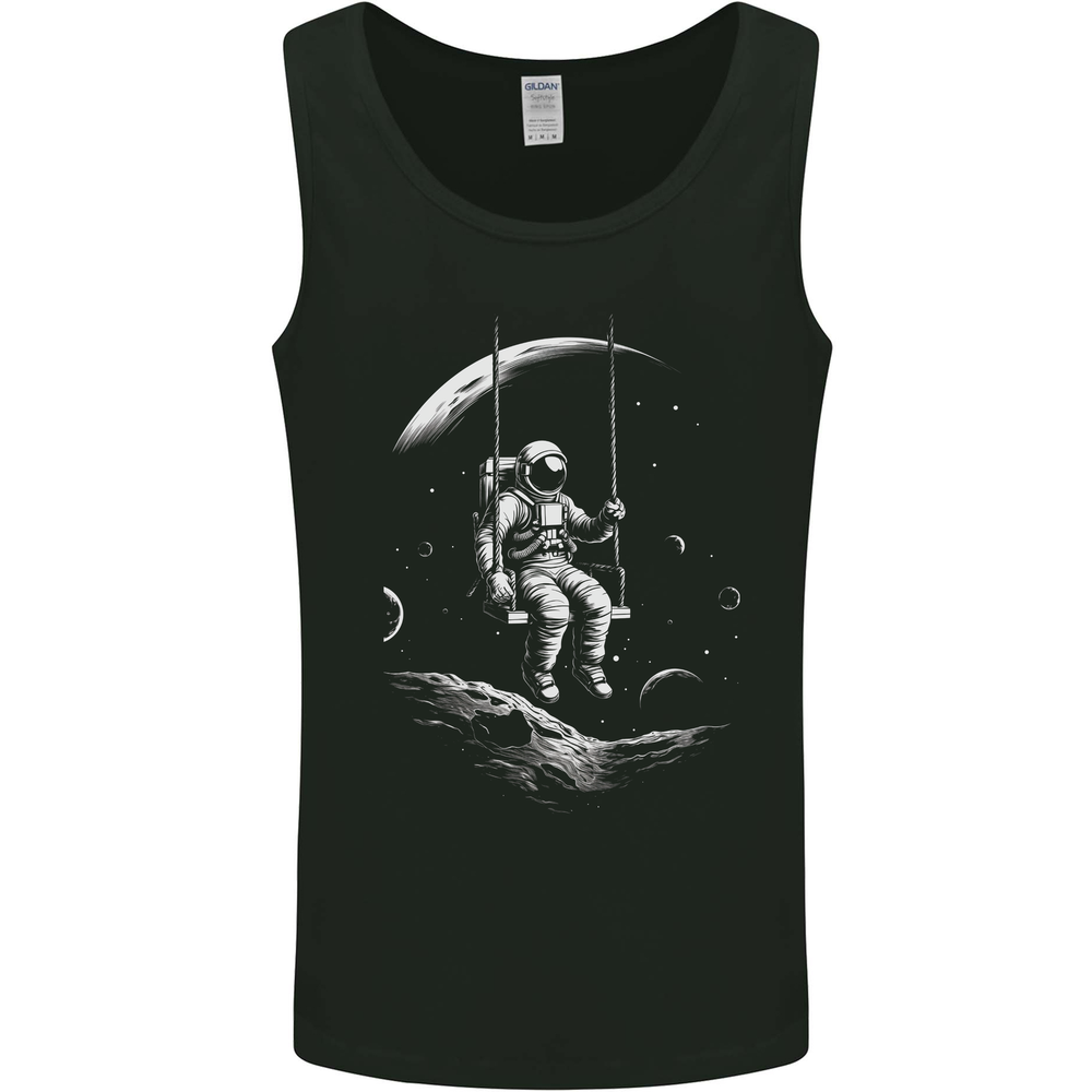 Space Swing Astronaut Spaceman Moon Fantasy Mens Vest Tank Top