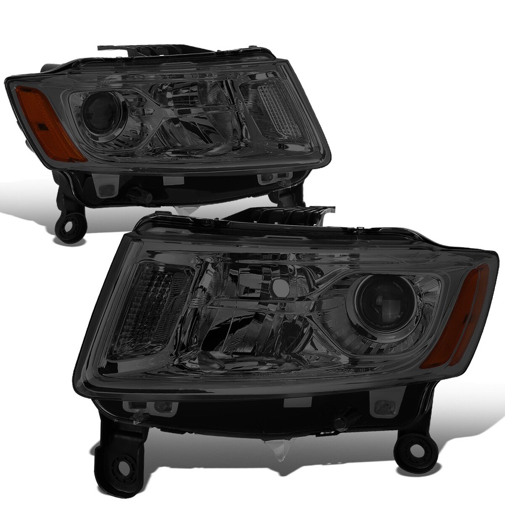 Smoked Amber Projector Headlights for 2014-2016 Jeep Grand Cherokee