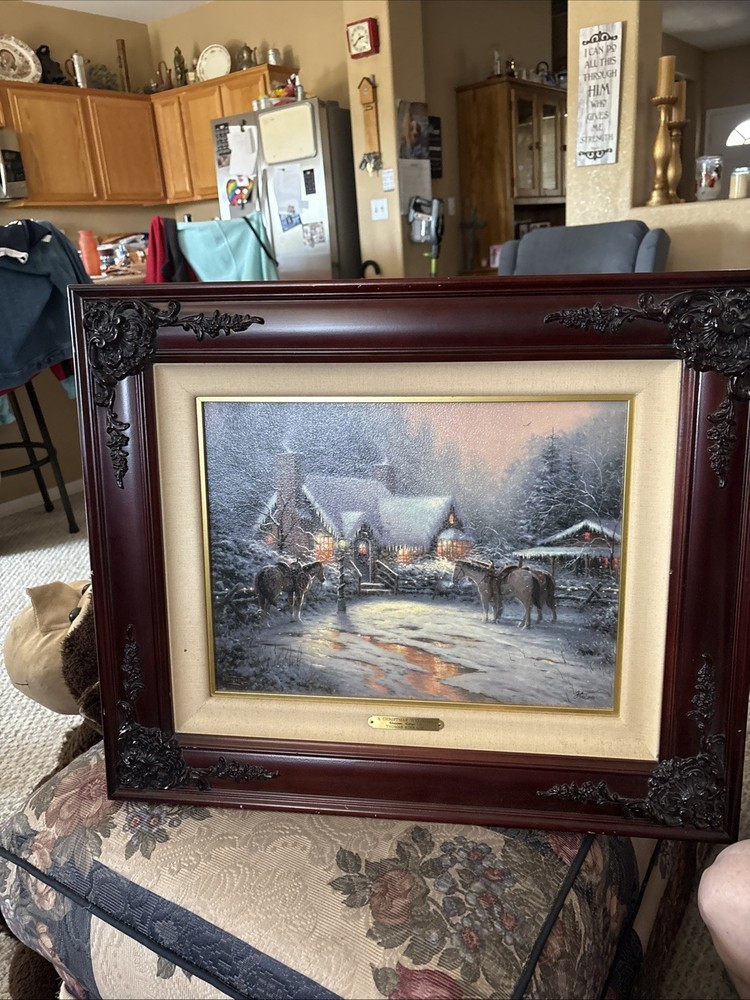 Thomas Kinkade Christmas Welcome Framed Print Limited Edition Auto Signed
