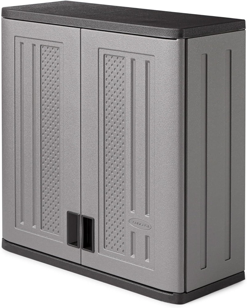 Suncast 4 Cu Ft Platinum Resin Wall Storage Cabinet with Shelf