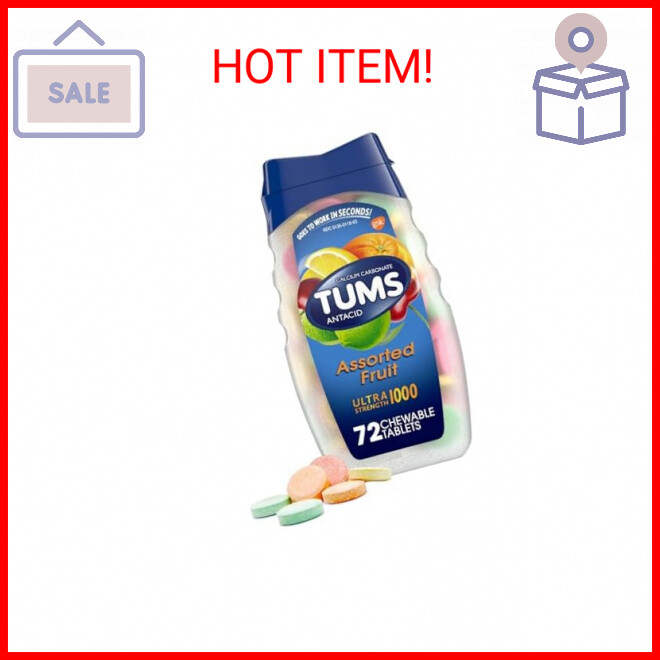 TUMS Ultra Strength Antacid Tablets for Chewable Heartburn Relief and Acid Indig