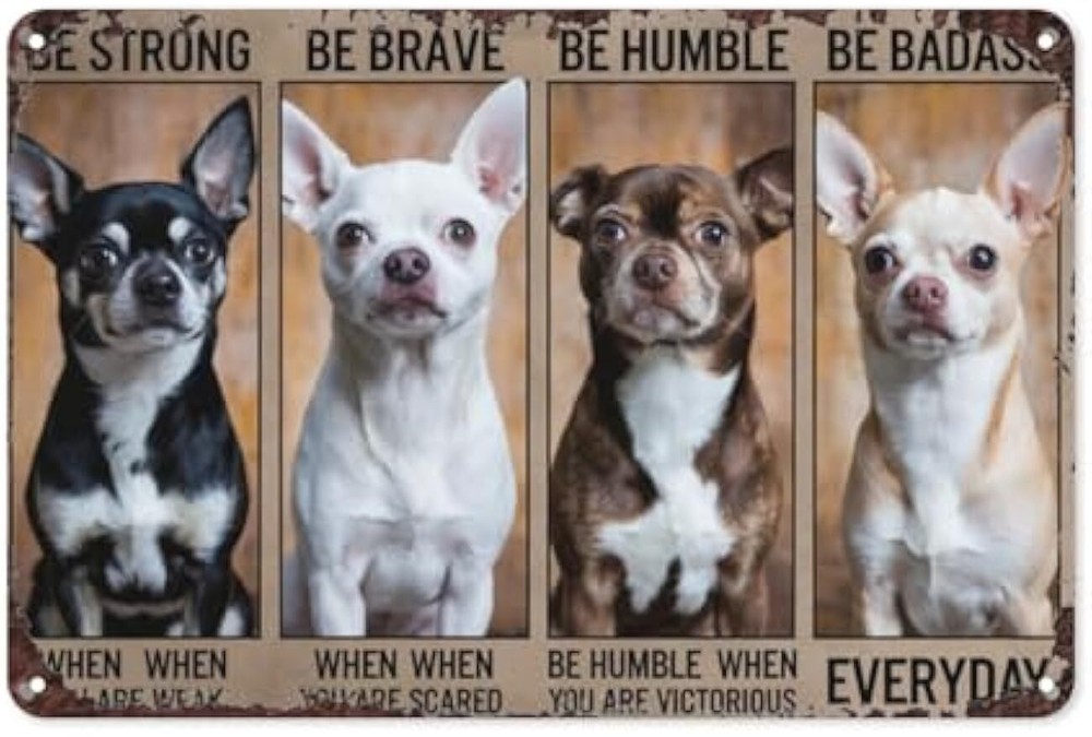 【Canine Motivation】Badass Dog Poster 8X12IN Metal Wall Art - Vintage Retro Tin S