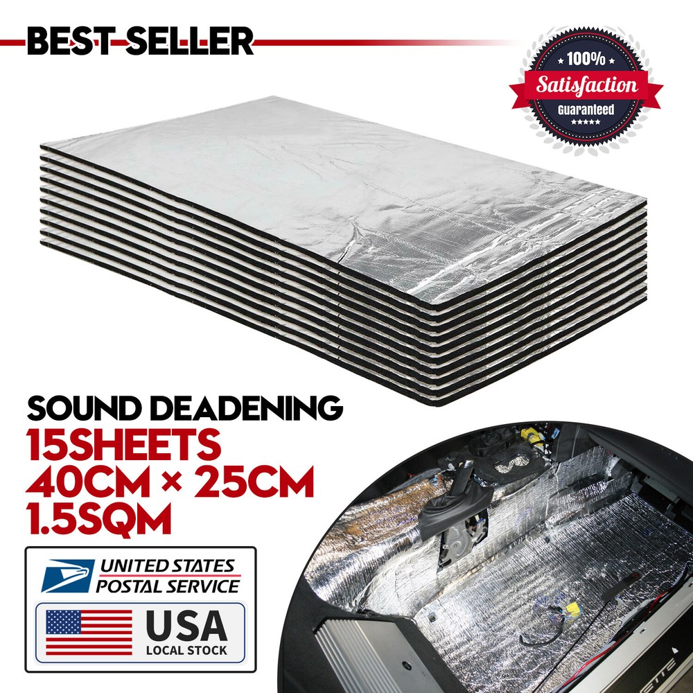 Car Sound Deadener Mat 16.1SQFT Noise Heat Shield for SUV Hood Trunk Door Insulation