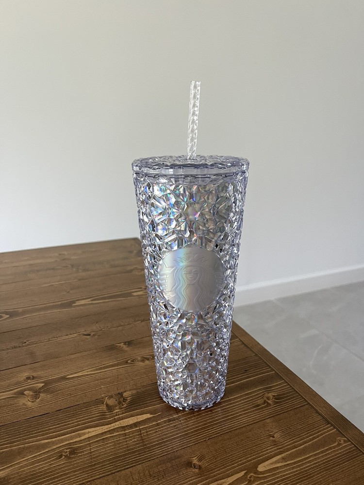 Starbucks 2024 Holidays Clear Gem Plastic Cold Cup 24oz NEW Iridescent Tumbler