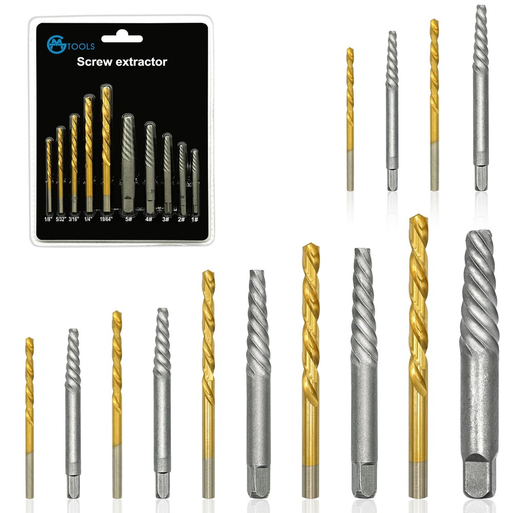 14Pcs Screw Extractor Set with Left Hand Drill Bits for Easy Bolt Removal