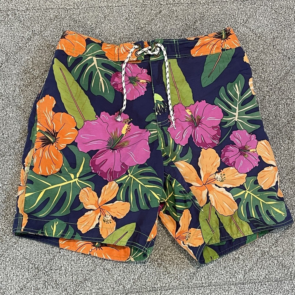 Boden Swim Shorts Mens 34 Floral Surf Board Trunks Swimsuit Hawaiian Beach