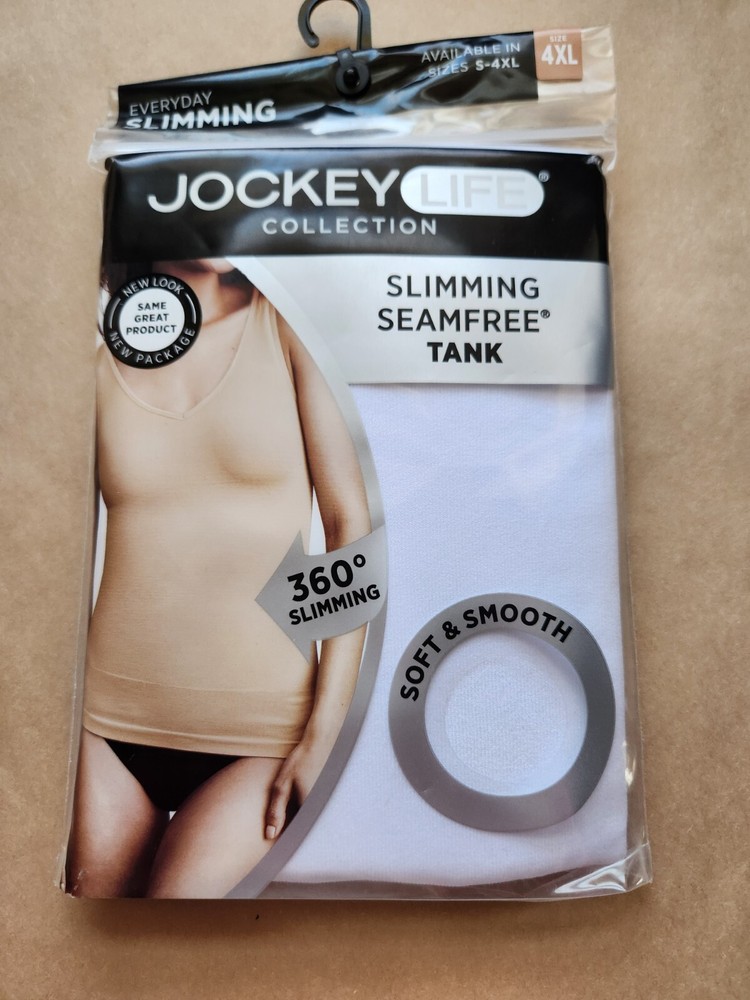 Jockey Life Collection White Slimming Seamless Plus Size Tank Top 4XL