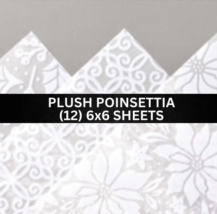 Stampin Up PLUSH POINSETTIA Designer Series Paper Christmas (12) 6x6 Shts 1/2 PK
