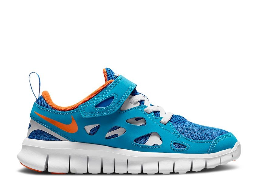 Nike Free Run 2 Laser Kids Size 6.5 Youth Blue Safety Orange DA2689-400 *NWOB*
