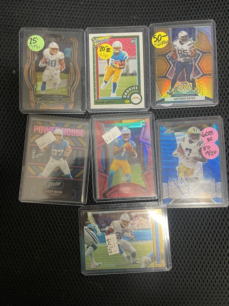 Los Angeles Chargers 1000+ Card Lot with Rookies Autos Relics Herbert Tomlinson