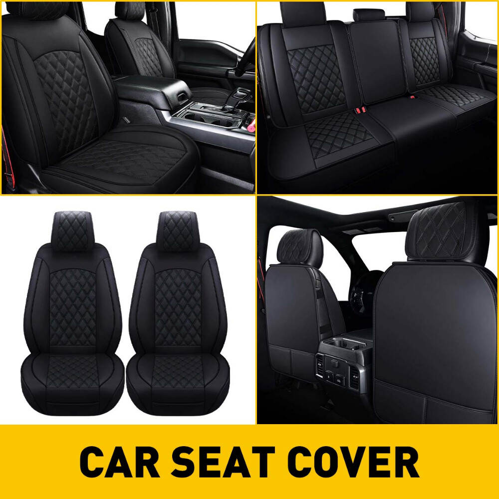 PU Car Leather Seat For Covers Ford F-150 Crew Cab 2009-22 Waterproof Full Set M