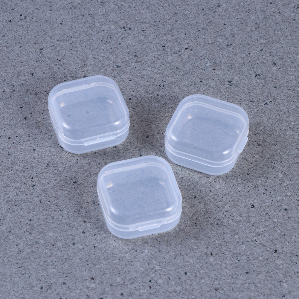 24-Piece Small Clear Plastic Storage Boxes Mini Rectangular Organizer Case