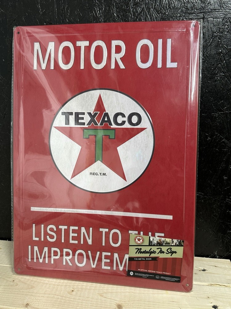 Vintage Texaco Tin Metal Garage Sign 12x17 Inches Retro Style