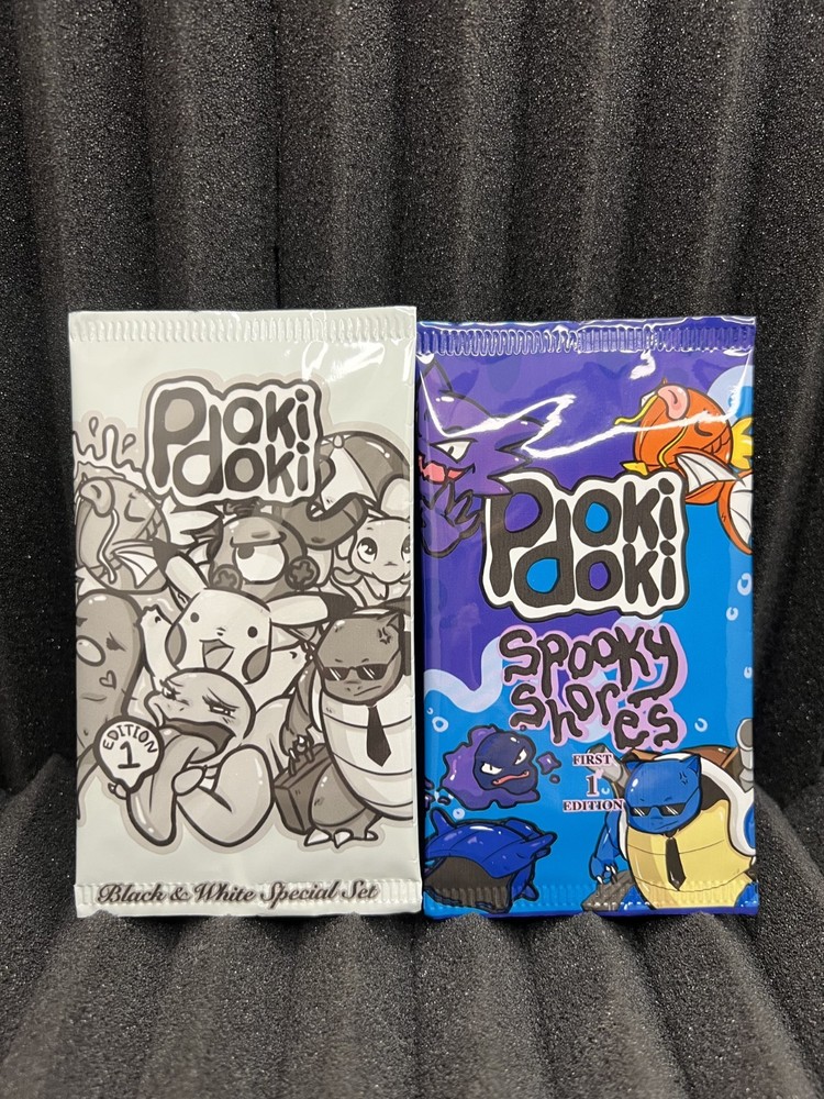 2 Pack Lot - Pokidoki Booster Packs (Black and White & Spooky Shores) - Pokemon