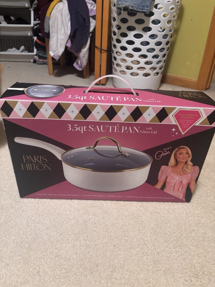 Paris Hilton 3.5 Quart Ceramic Nonstick Sauce Pan with Lid