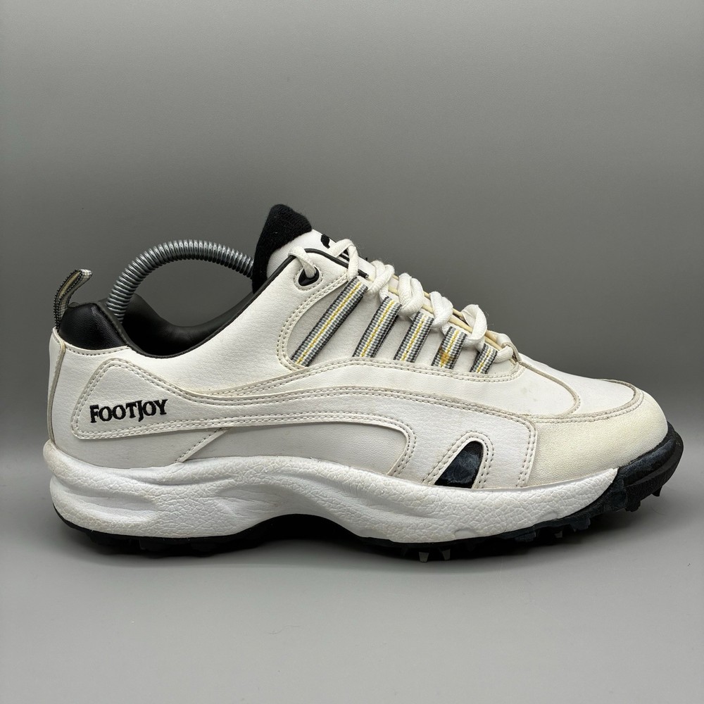 FootJoy GreenJoy Spike Golf Shoes Men’s 8.5 M White Leather Lace Up Sneakers